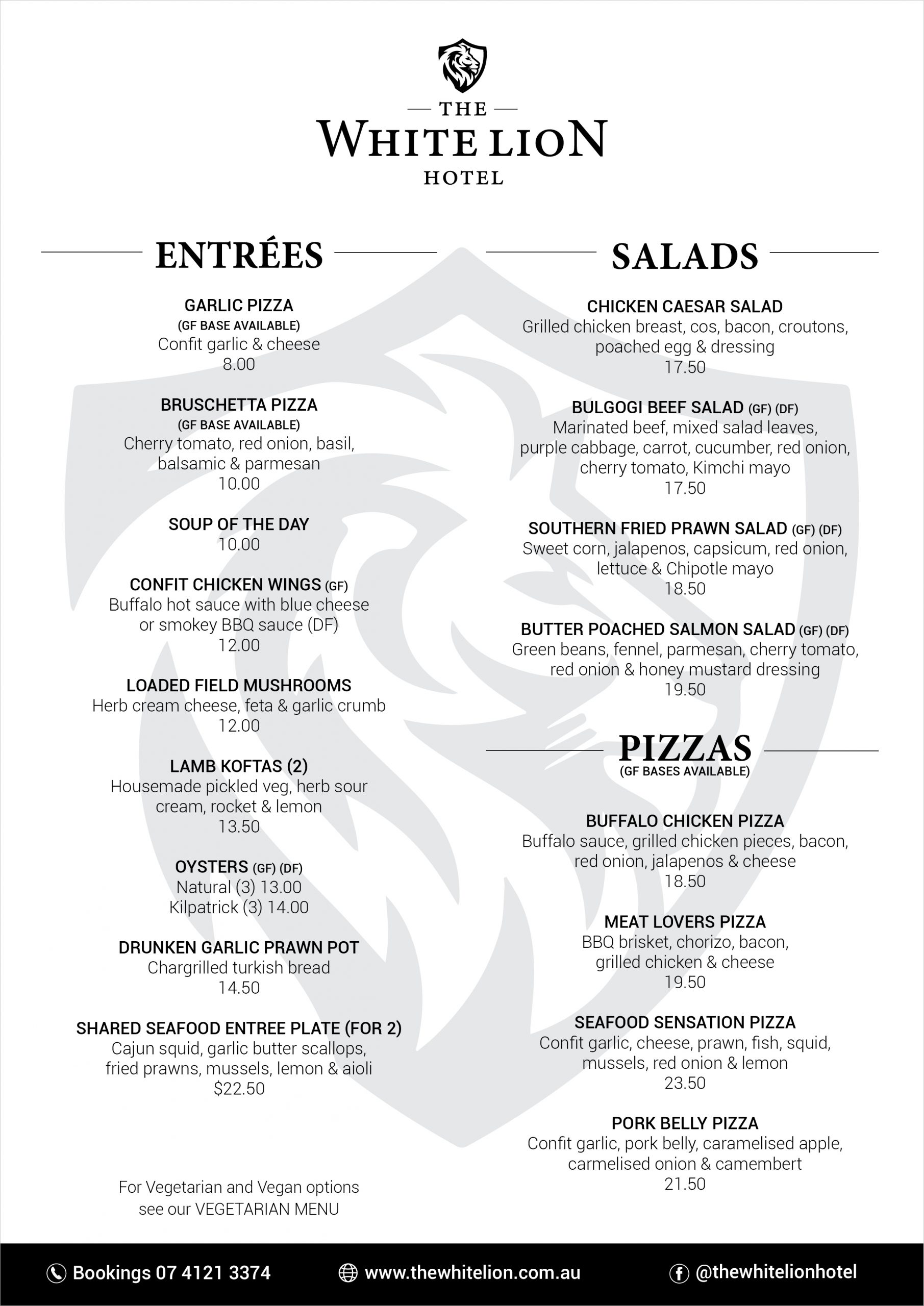 MEALS • THE WHITE LION HOTEL